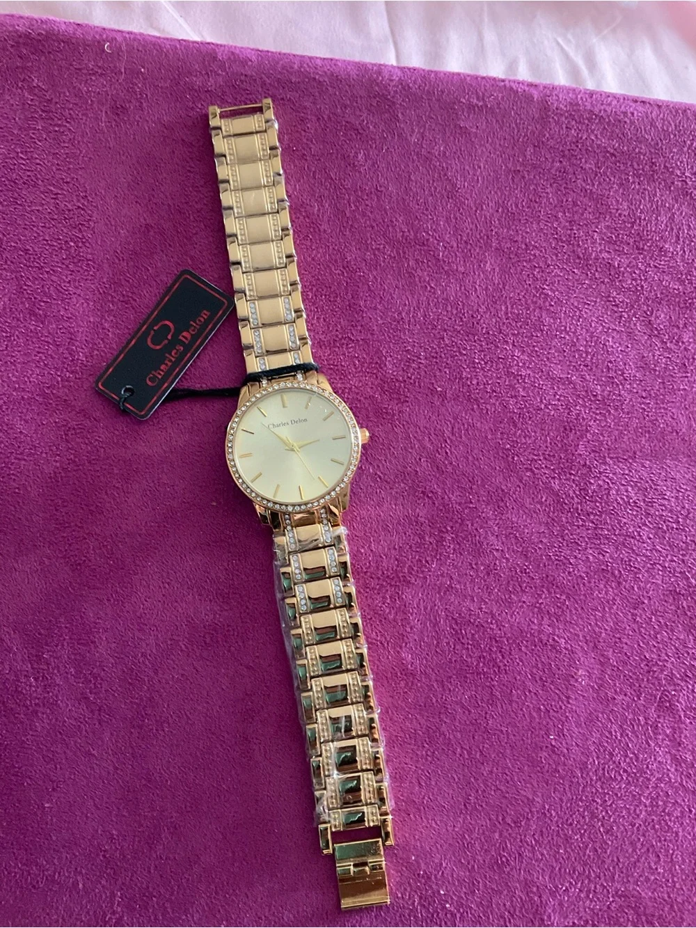 Women's Gold-Tone Crystal Accent Watch